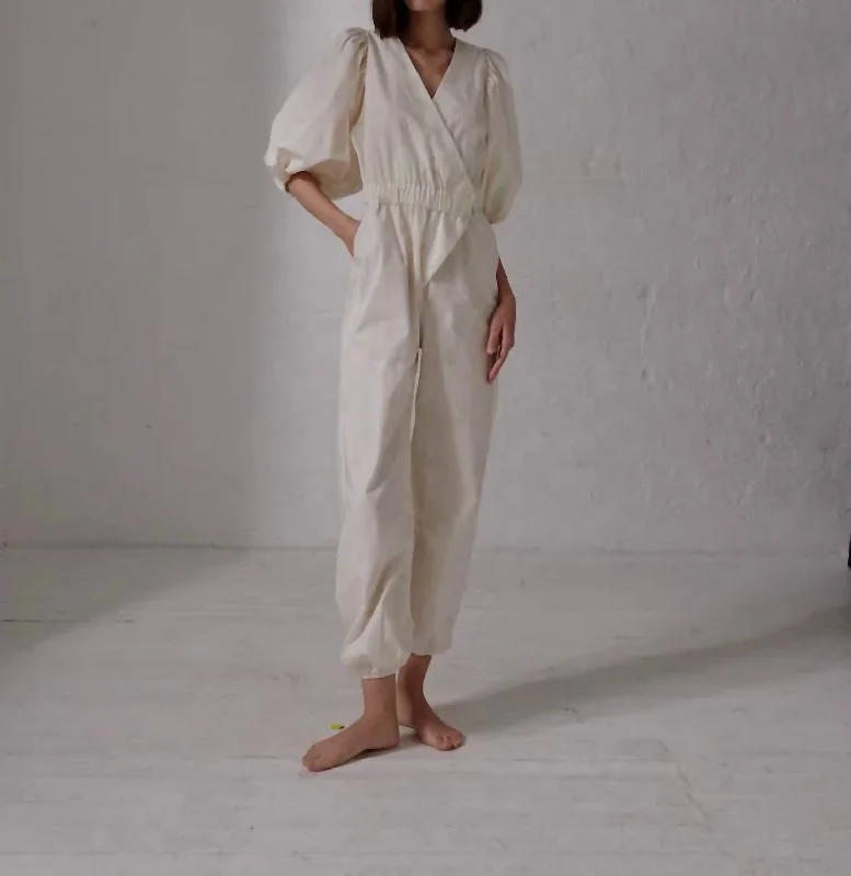 Guayacan Cotton Bio Jumpsuit In Ivory