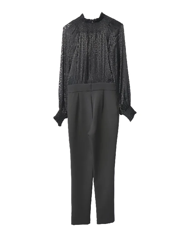 Michael Michael Kors Long Sleeve Jumpsuit in Black Viscose