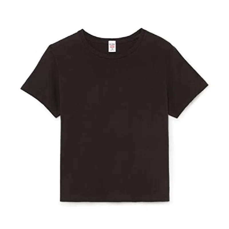 RE/DONE Women's Black Boxy Washed Black Short Sleeve Crew Neck T-Shirt