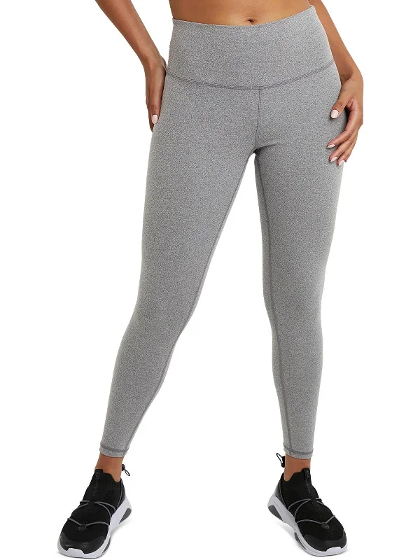 Womens Heathered Polyester Athletic Leggings