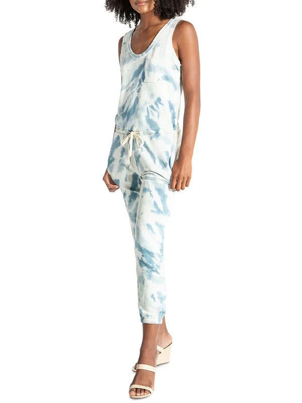 Womens Tie Dye Scoop Neck Jumpsuit