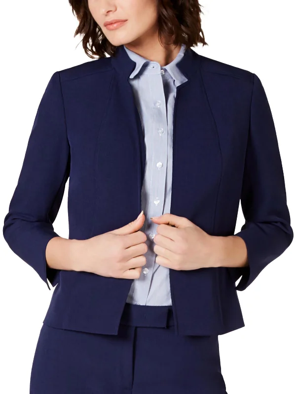 Womens Suit Separate Office Wear Open-Front Blazer