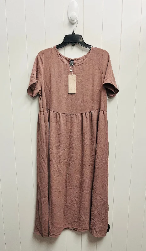 Dress Casual Midi By EMERY ROSE - In Mauve, Size: L