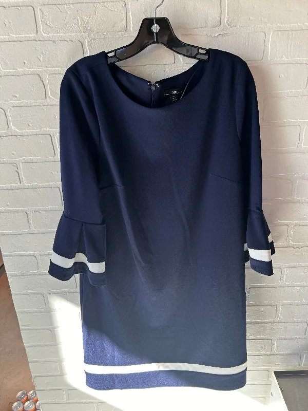 Dress Casual Midi By R And K Originals In Blue & White, Size: L