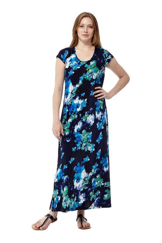 La Cera Watercolor Floral Maxi Dress