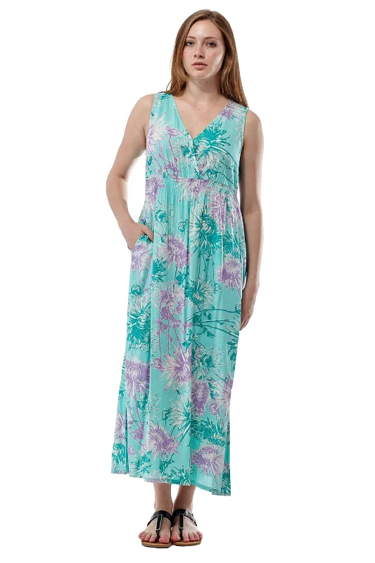 La Cera Sleeveless V-Neck Maxi Dress